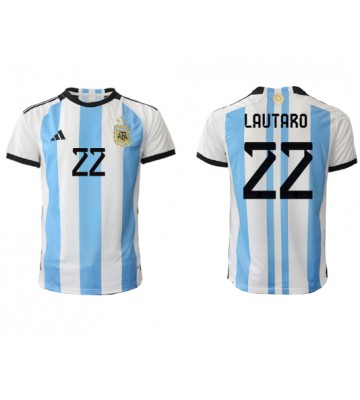 Argentina Lautaro Martinez #22 Hjemmedrakt VM 2022 Kortermet